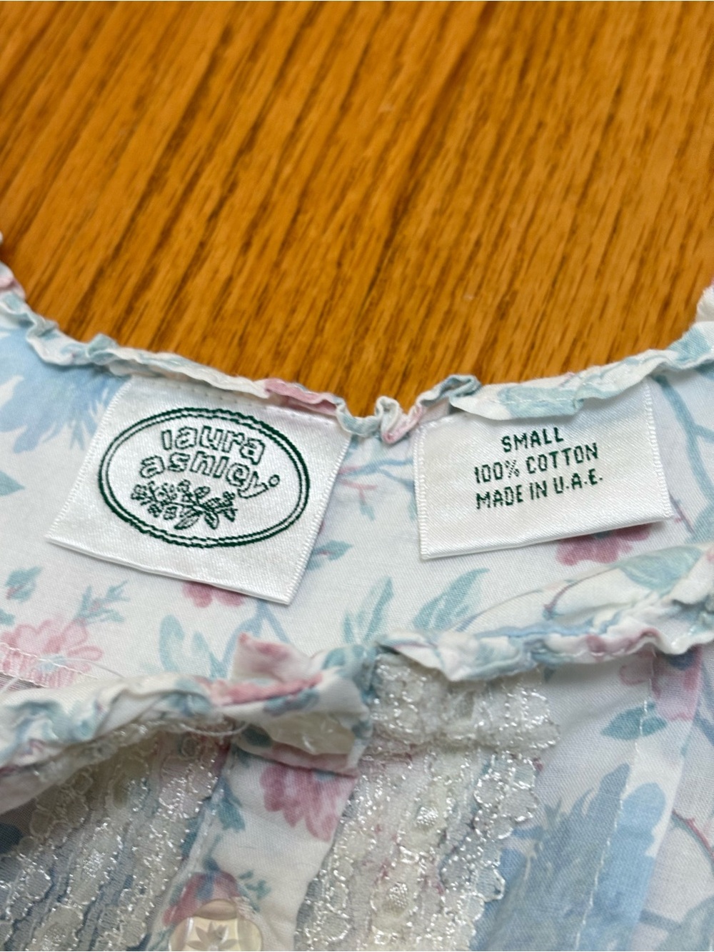 LAURA ASHLEY Vintage Floral Nightgown Slip Dress Cotton Like New Small S - Picture 9 of 15